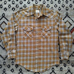 Vintage '60s '70s Penney's Big Mac Western Plaid Shirt, Medium/15-15.5